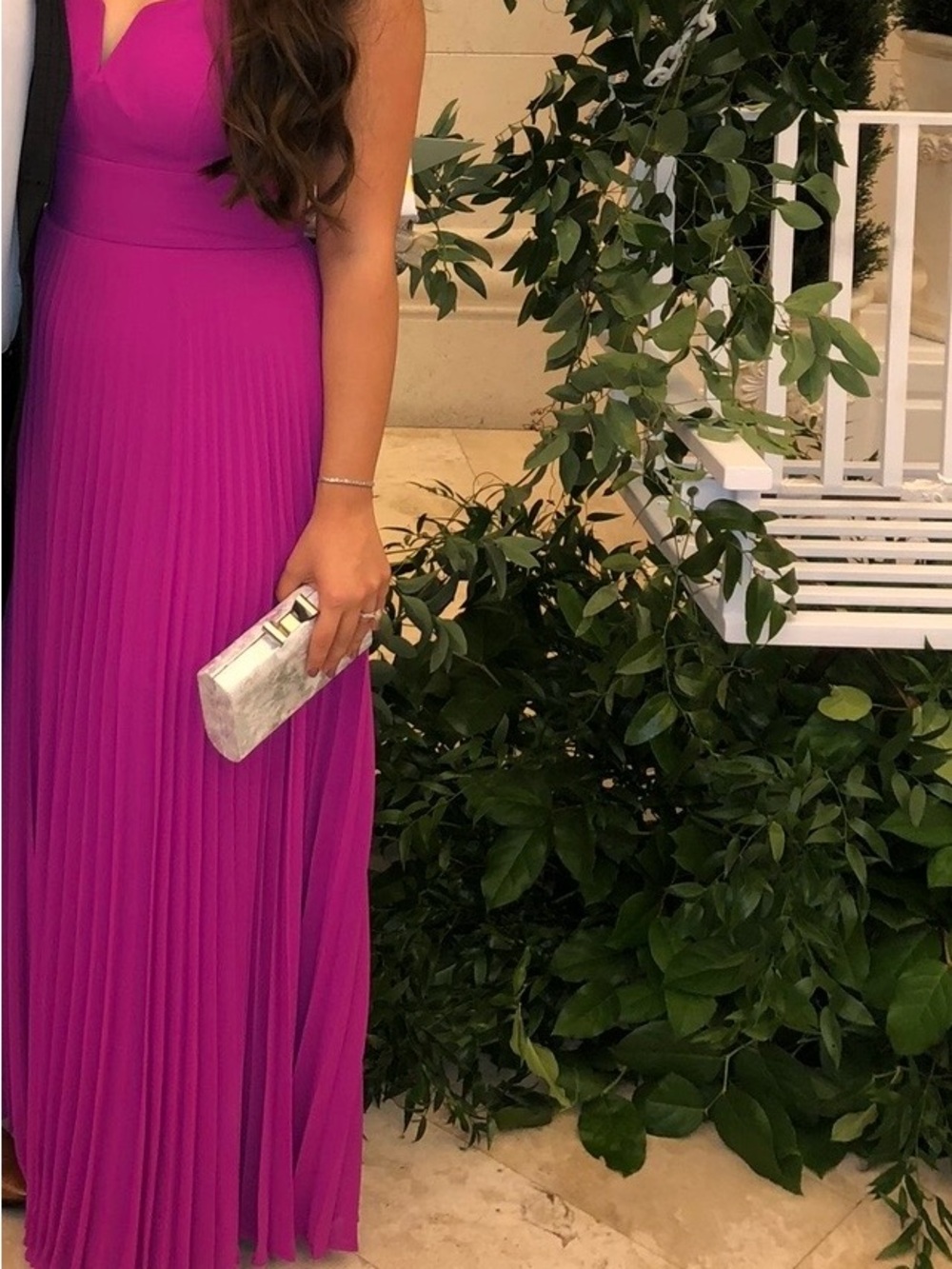 Fuchsia Pleated Maxi Dress